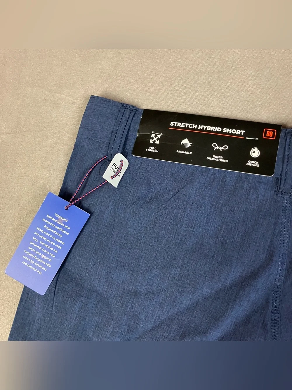 Hawke & Co. Men’s Size 30 Stretch Hybrid Performance Shorts Navy Blue NWT!
